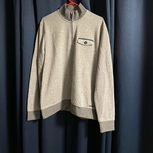 Ted Baker London Curbing Quarter Zip Pullover light gray